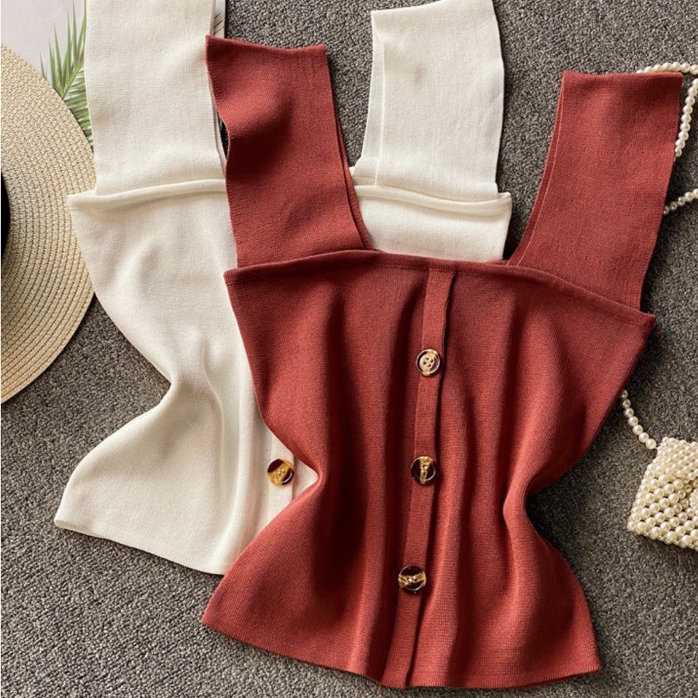 IROCOCO Thin Sleeveless Knit Top With Wide Straps: Set of 3!